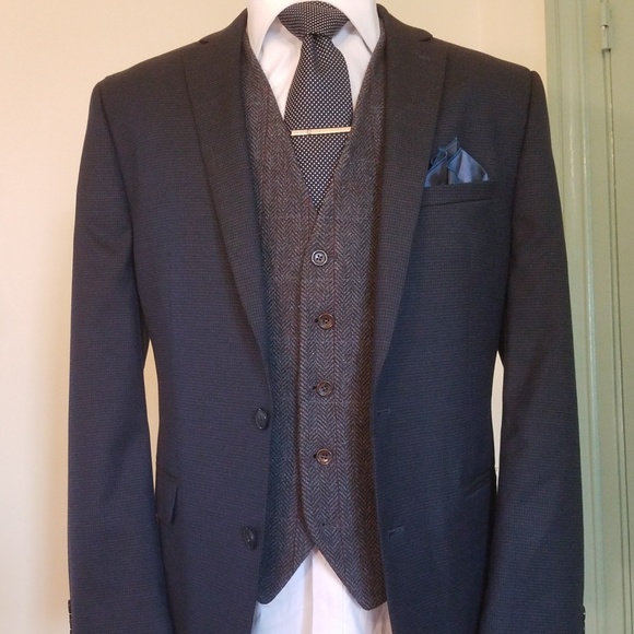 Van Heusen Slit-Fit Flex Houndstooth Blazer Coat - Picture 1 of 6